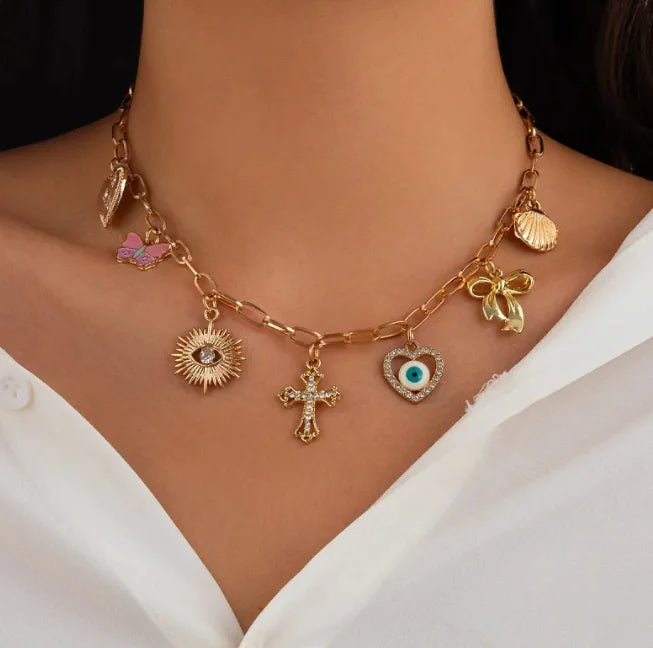 Love & Luck Charm Necklace - Frosted Feminine