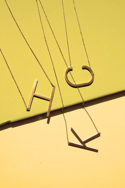 All Eyes on Me Monogram Collection Initial Necklace - Frosted Feminine