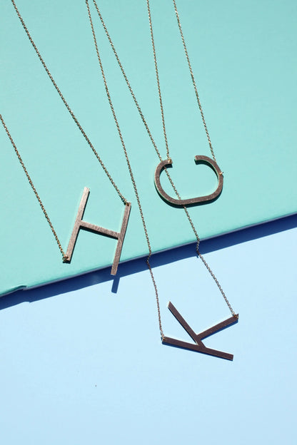 All Eyes on Me Monogram Collection Initial Necklace - Frosted Feminine