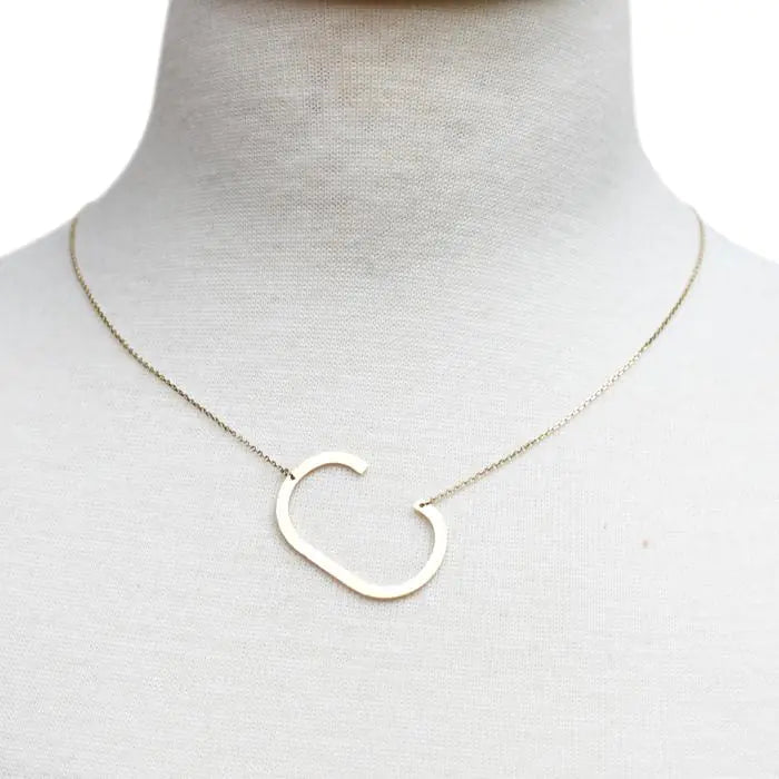 All Eyes on Me Monogram Collection Initial Necklace - Frosted Feminine