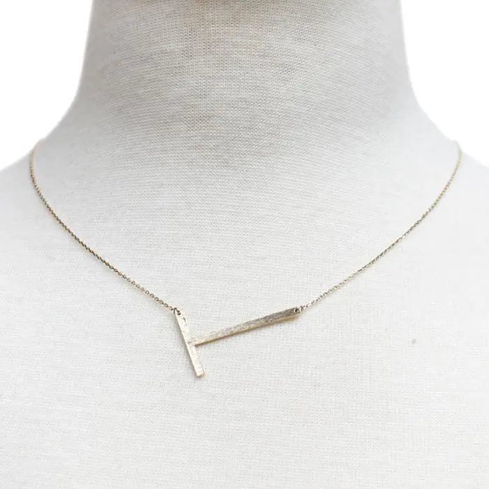 All Eyes on Me Monogram Collection Initial Necklace - Frosted Feminine