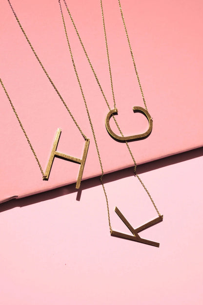 All Eyes on Me Monogram Collection Initial Necklace - Frosted Feminine