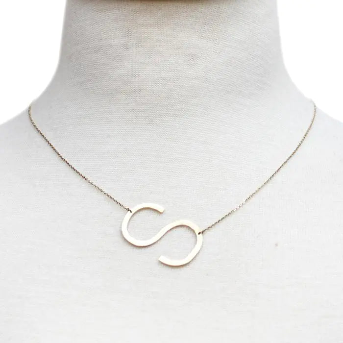 All Eyes on Me Monogram Collection Initial Necklace - Frosted Feminine