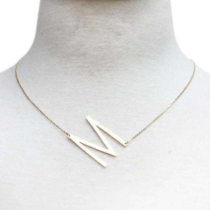 All Eyes on Me Monogram Collection Initial Necklace - Frosted Feminine