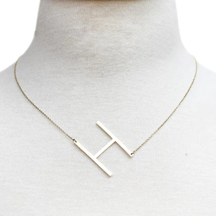 All Eyes on Me Monogram Collection Initial Necklace - Frosted Feminine
