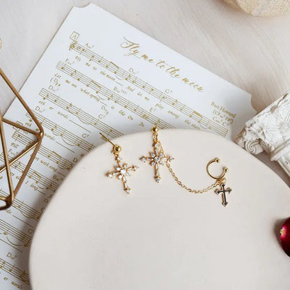 Angle Whisper Stud Earrings Set - Frosted Feminine