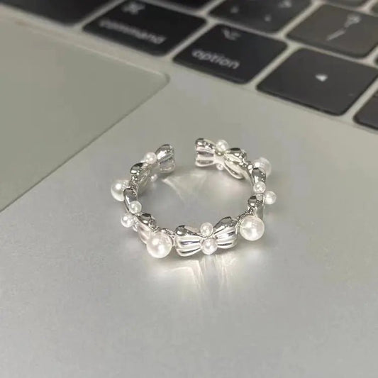 Antoinette Bow Ring - Frosted Feminine