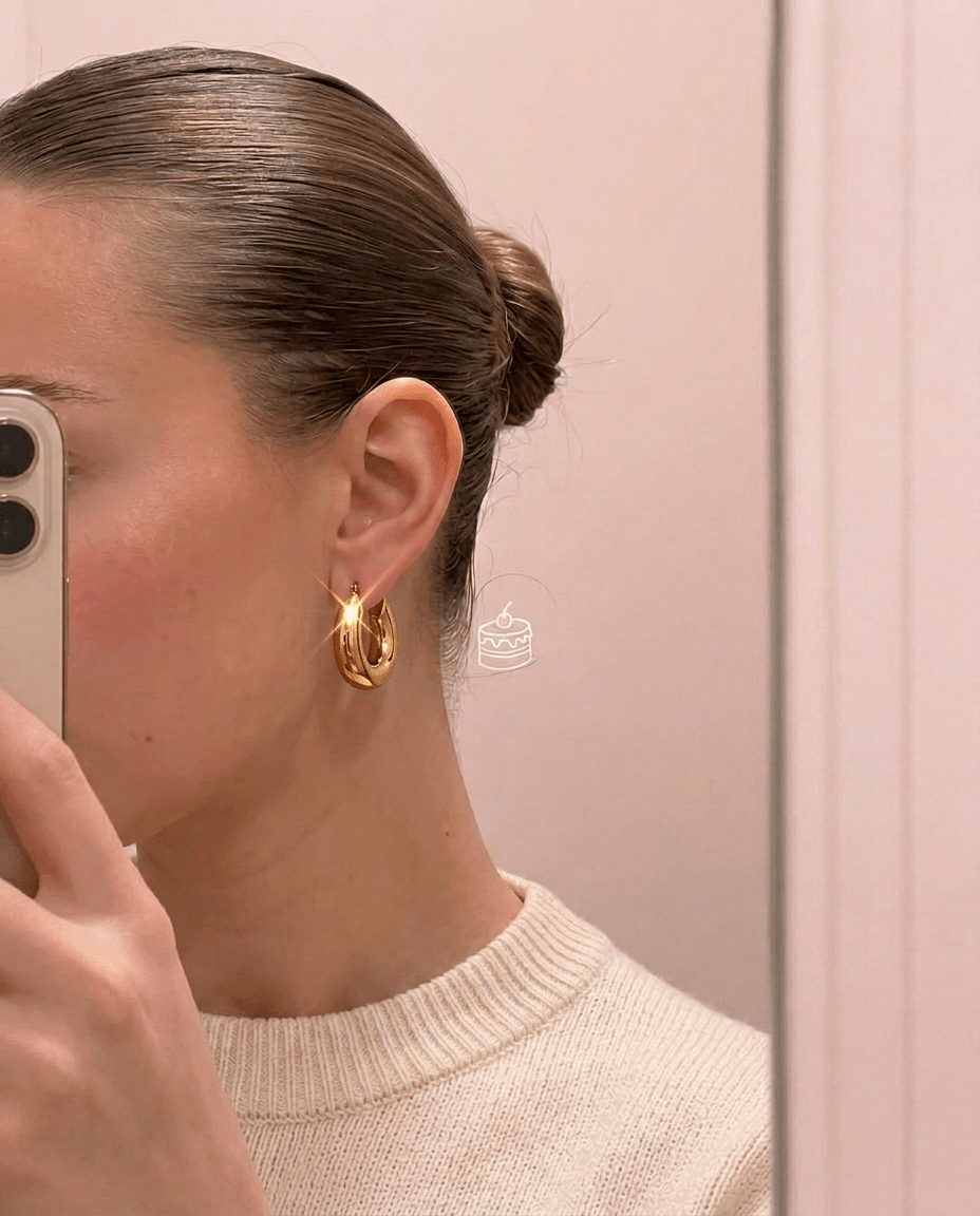 Ballerina Buckles Hoop Earrings - Frosted Feminine