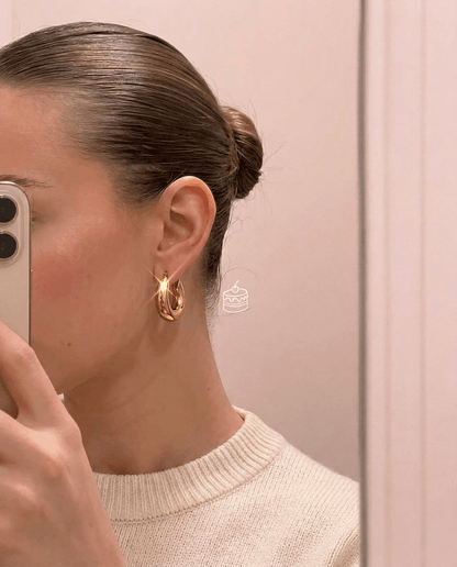 Ballerina Buckles Hoop Earrings - Frosted Feminine