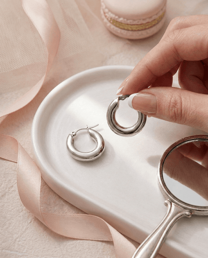 Ballerina Buckles Hoop Earrings - Frosted Feminine