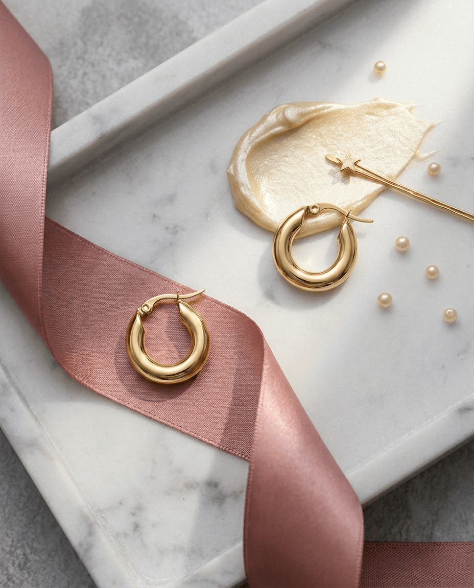 Ballerina Buckles Hoop Earrings - Frosted Feminine