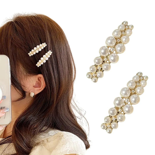 Blair Barrettes | 2PCS Small Pearl Hair Clips - Frosted Feminine