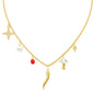 Cornicello Gold Charm Necklace - Frosted Feminine