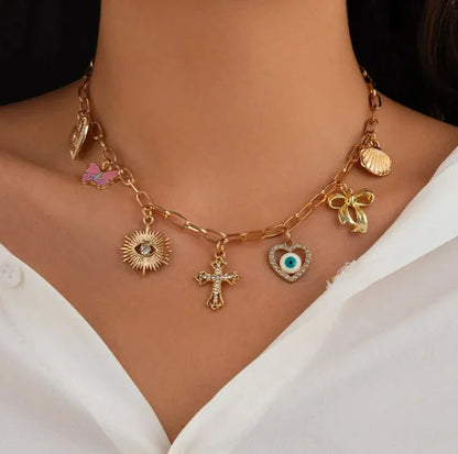 Love & Luck Charm Necklace - Frosted Feminine