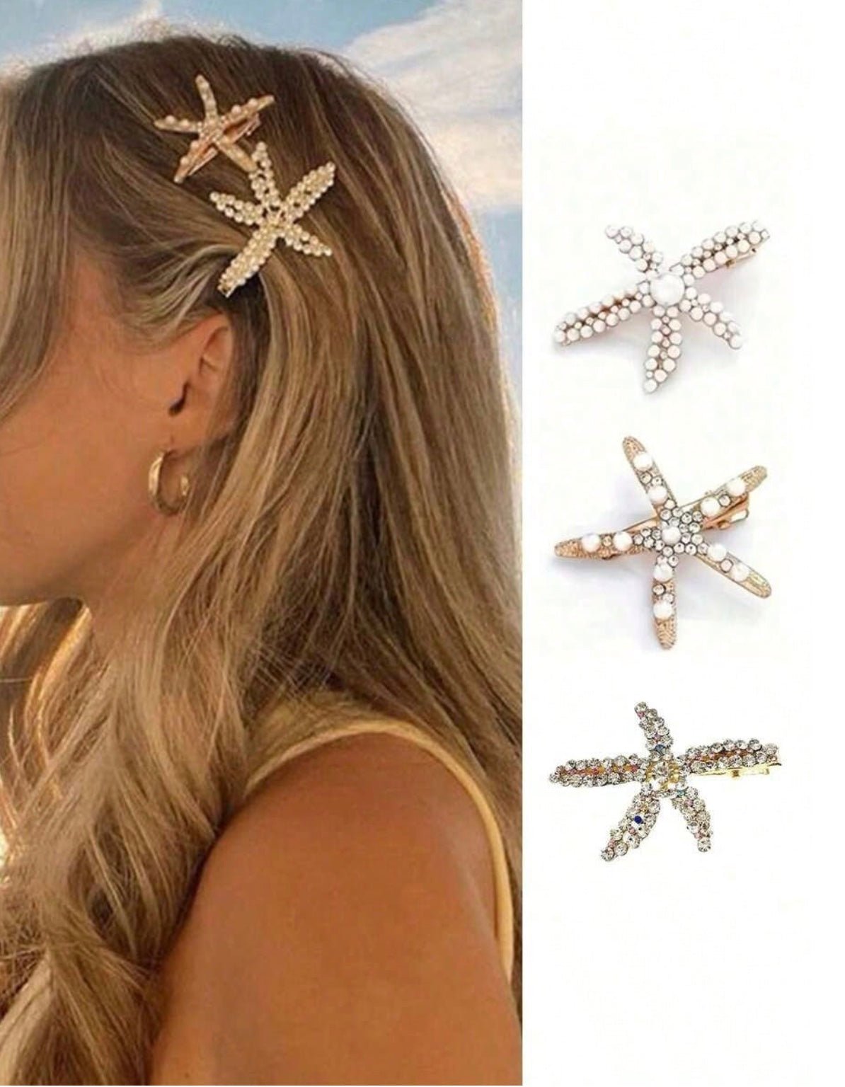 Mermaid Muse Starfish Clips - Frosted Feminine