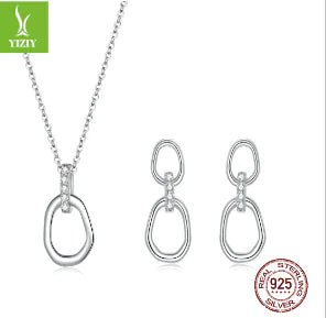 Sliving in Silver Set: Silver Necklace and Earrings - Frosted Feminine