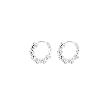 Sugar Talking Circle Pearl Earrings - Frosted Feminine